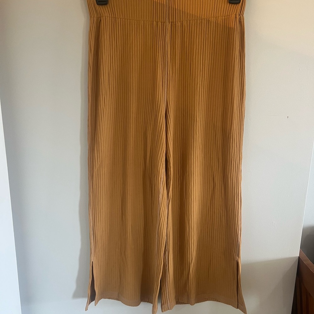 Free People Cropped Ribbed Wide-Leg Pants